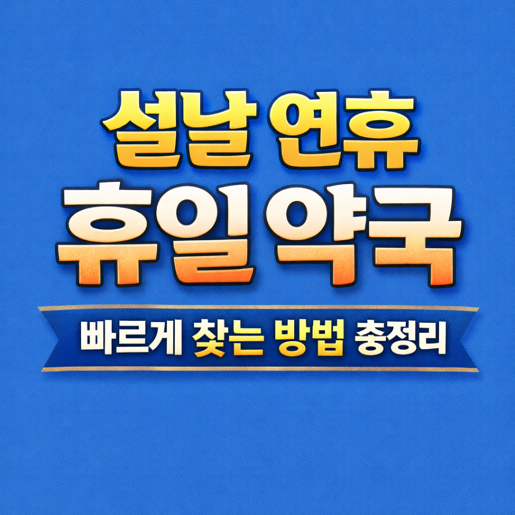 설날 연휴 휴일 약국 빠르게 찾는 방법 총정리