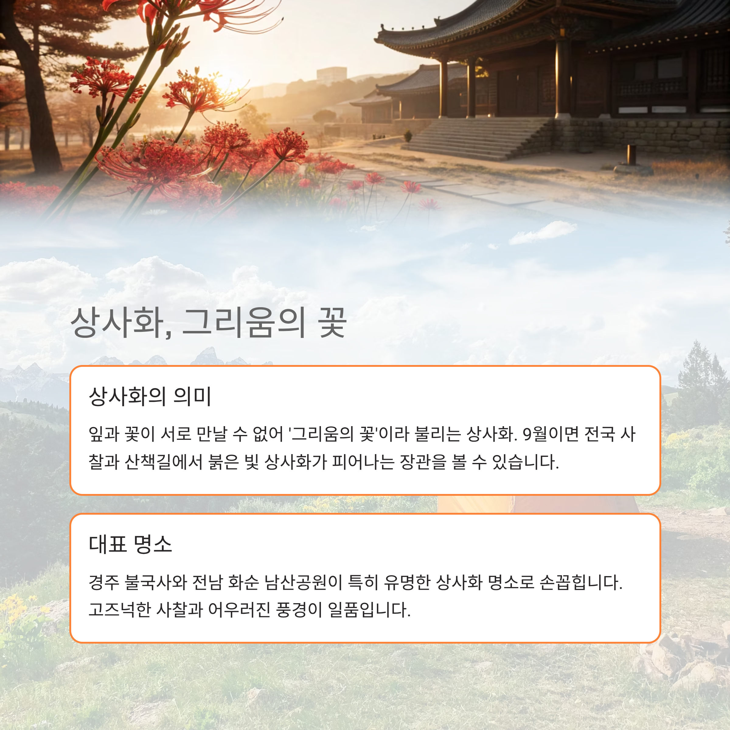 9월 여행지 추천, 상사화와 꽃축제로 물드는 가을