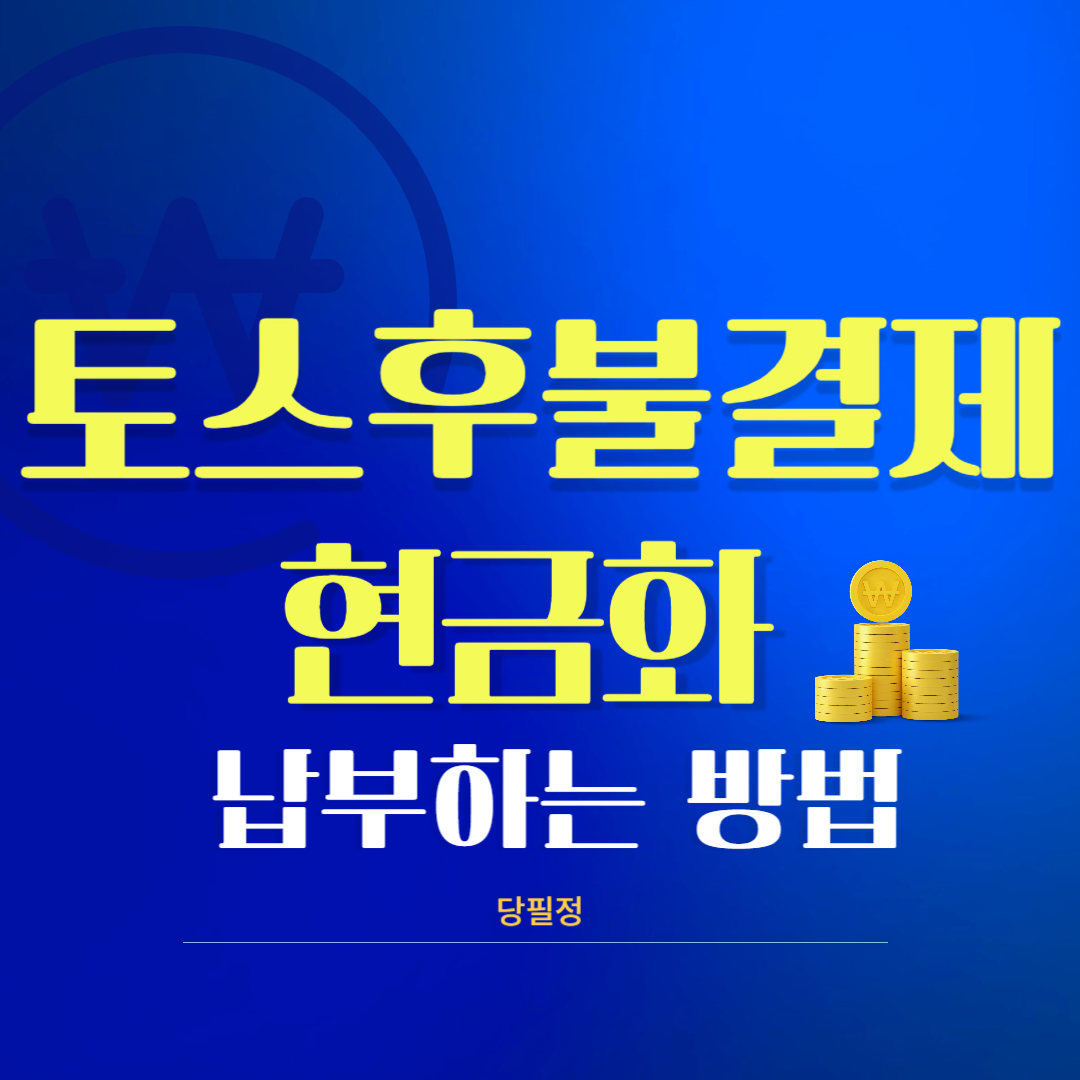 토스 후불결제 현금화 납부하는 법