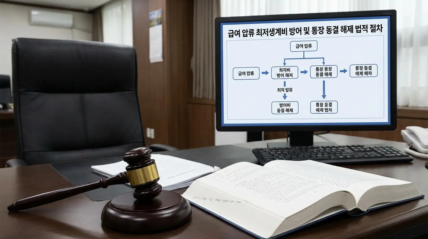 급여 압류 최저생계비 방어 및 통장 동결 해제 법적 절차