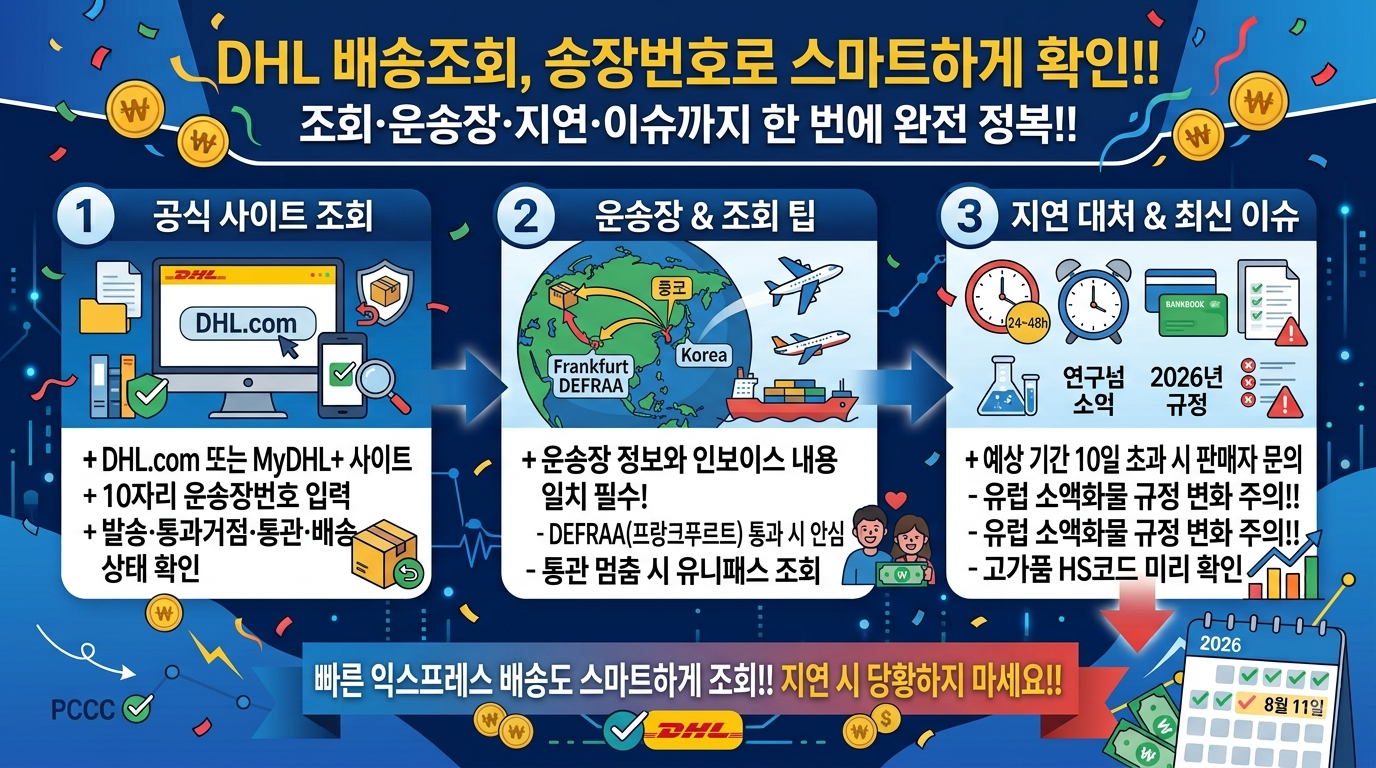 DHL 배송조회 통관 중 멈춤 확인 순서