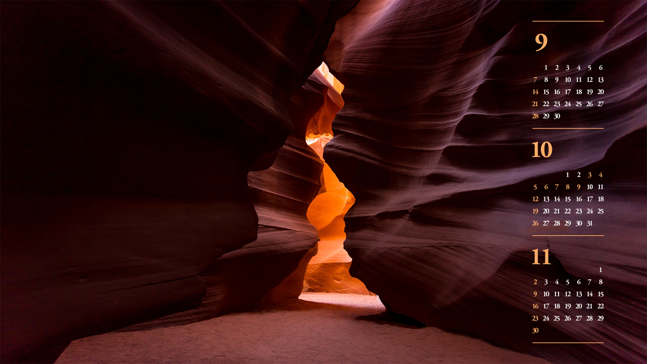 12 엔텔로프 통로 B - 2025년10월 노트북배경화면