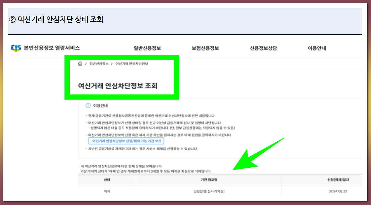 한국신용정보원 홈페이지조회