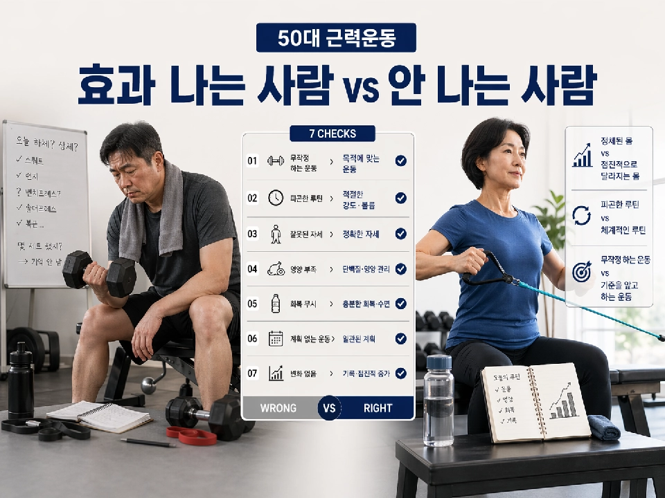 50대 근력운동, 효과 나는 사람과 안 나는 사람을 가르는 7가지 기준