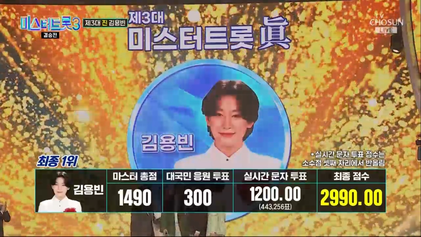 미스터트롯3 결승전 최종 결과