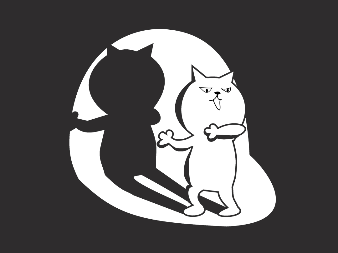 빛을 보고 놀라는 고양이 일러스트 무료 이미지