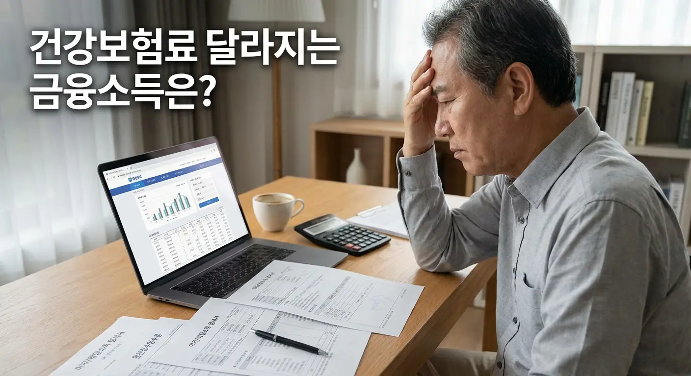 금융소득과 건강보험료 기준을 확인하는 모습