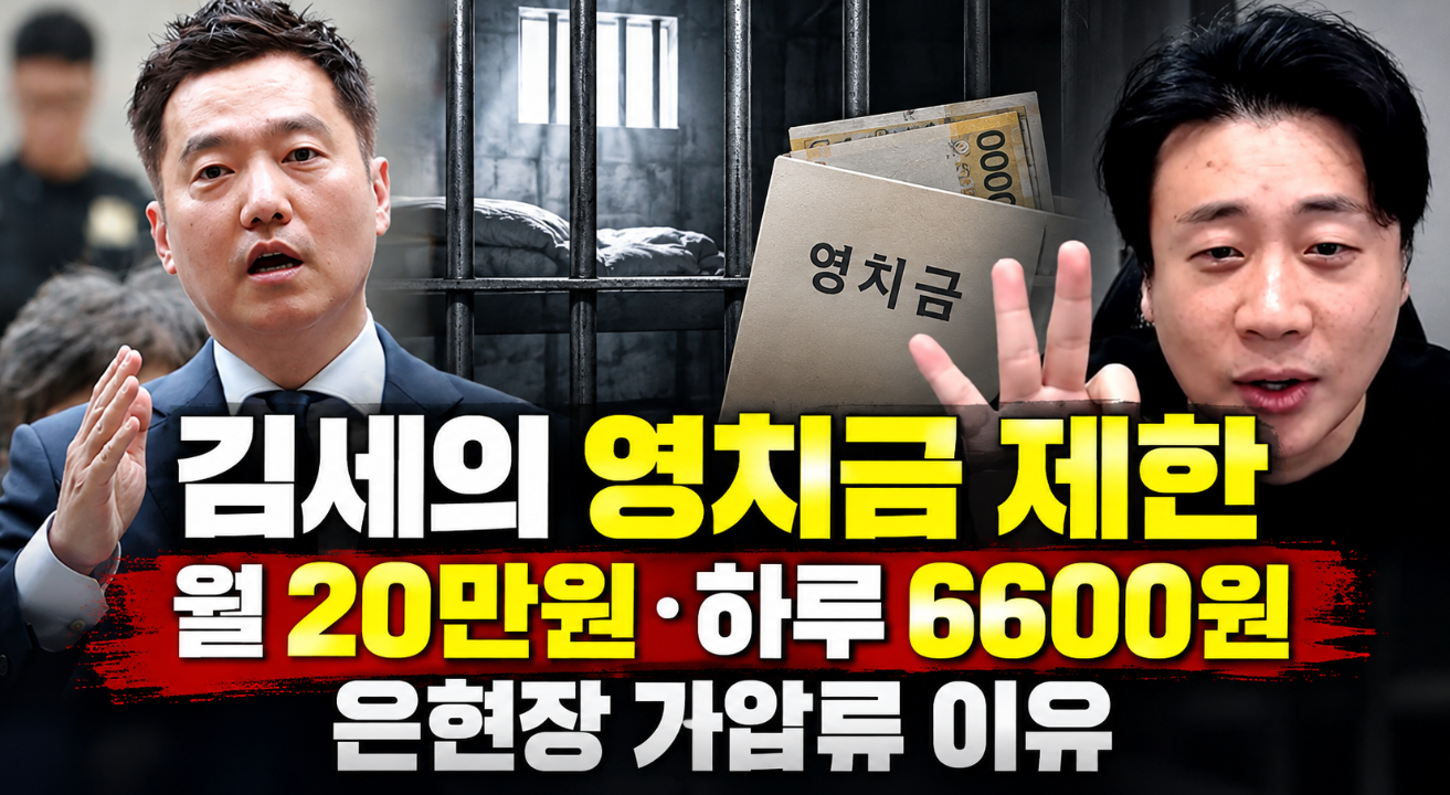 김세의 영치금 제한|월 20만원·하루 6600원, 은현장 가압류 이유