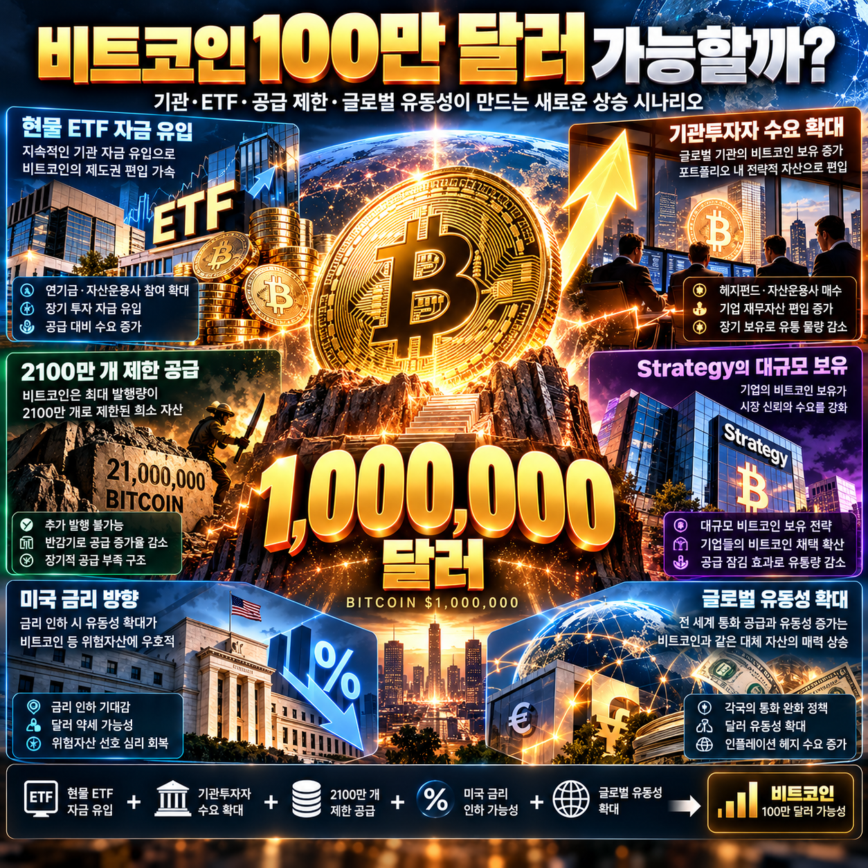 비트코인 100만 달러 가능성과 2026년 핵심 조건