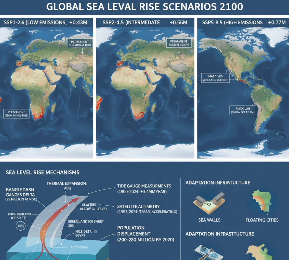 해수면 상승 시나리오별 침수 지역