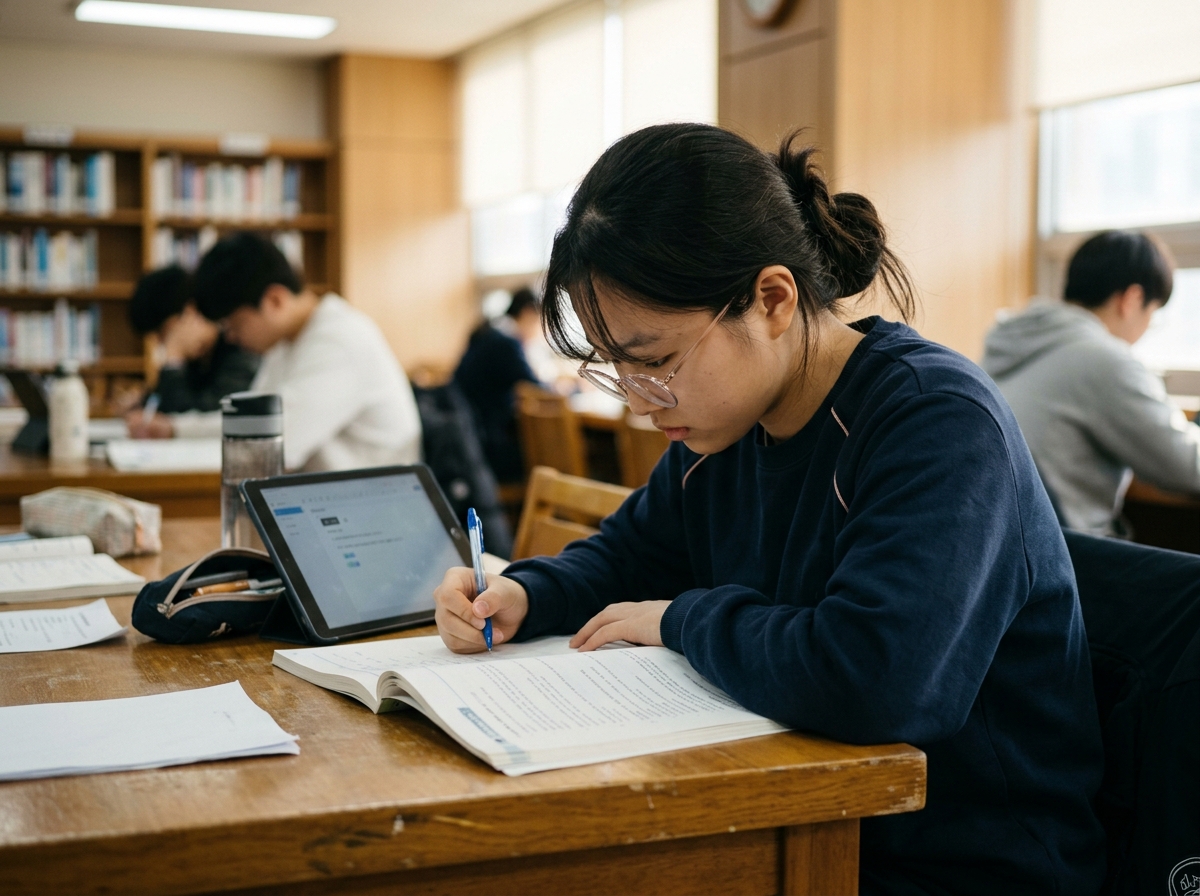 주간 영어 학습 루틴에 따라 공부하는 학생