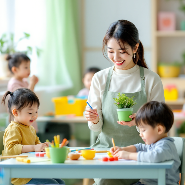 보육교사가-아이들과-함께하는-모습