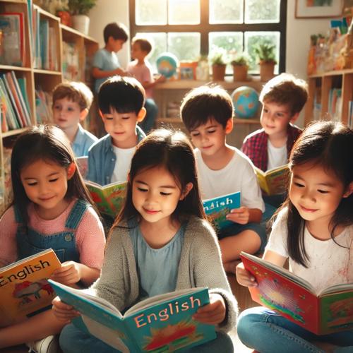 영어책을-읽고있는-어린이들