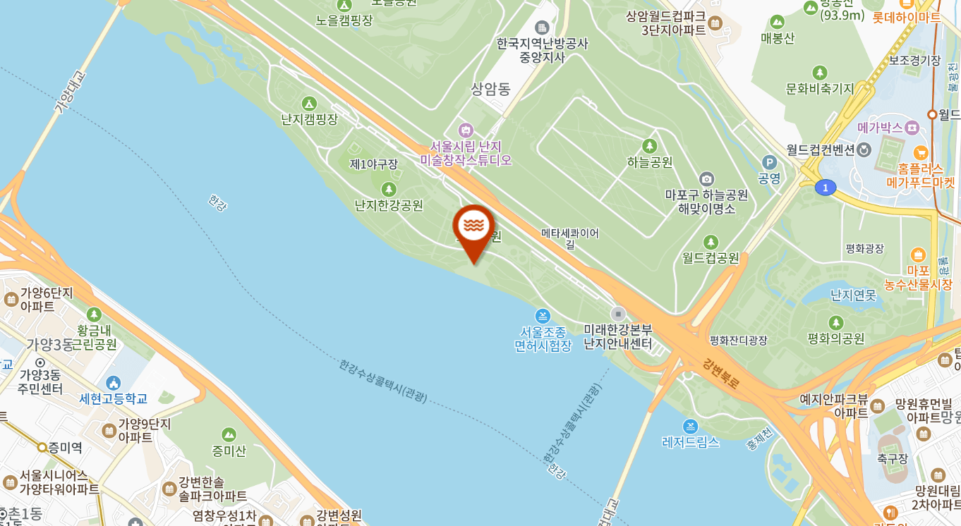 난지 한강 수영장 물놀이장 지도