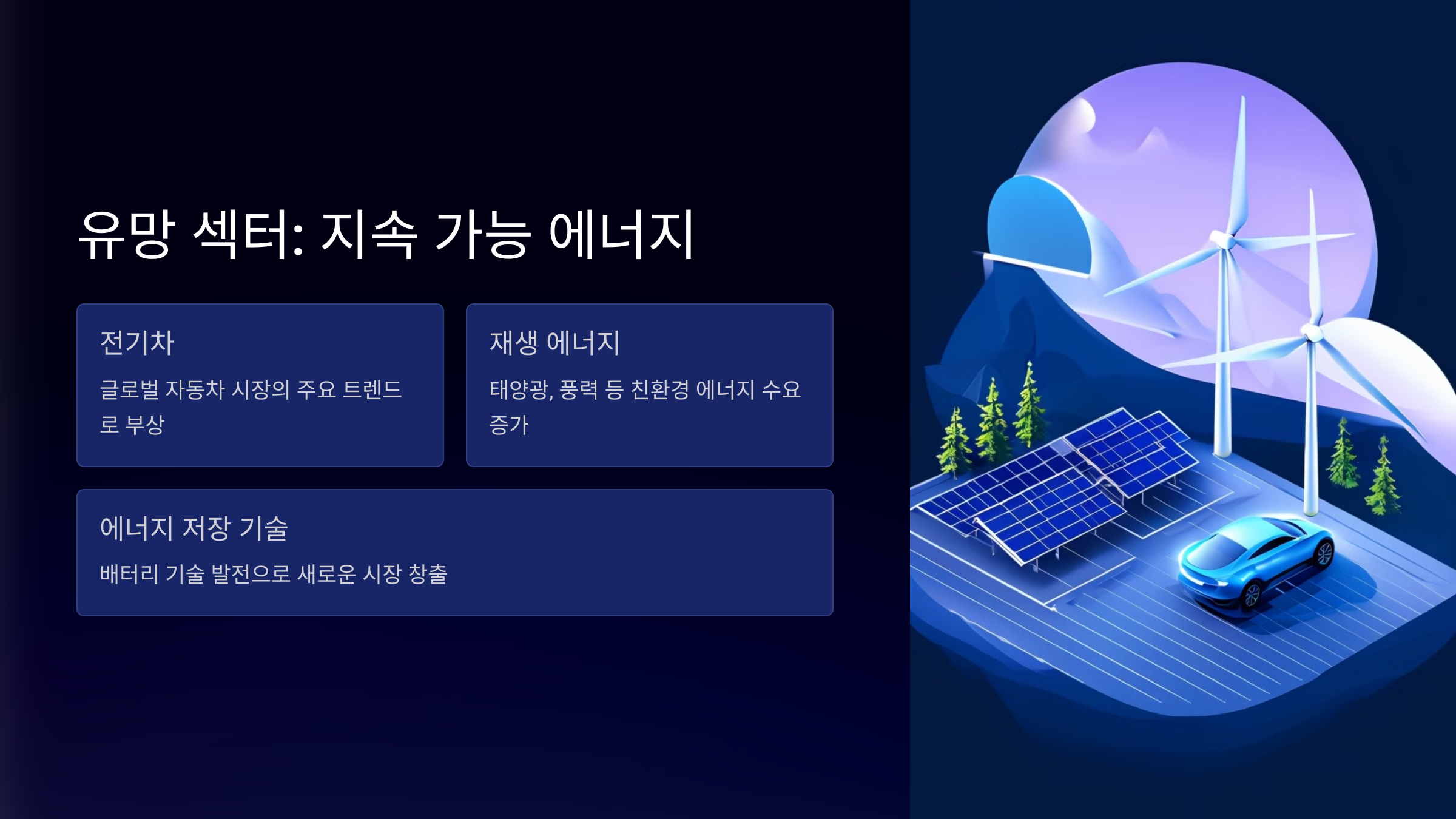 유망 섹터: 지속 가능 에너지