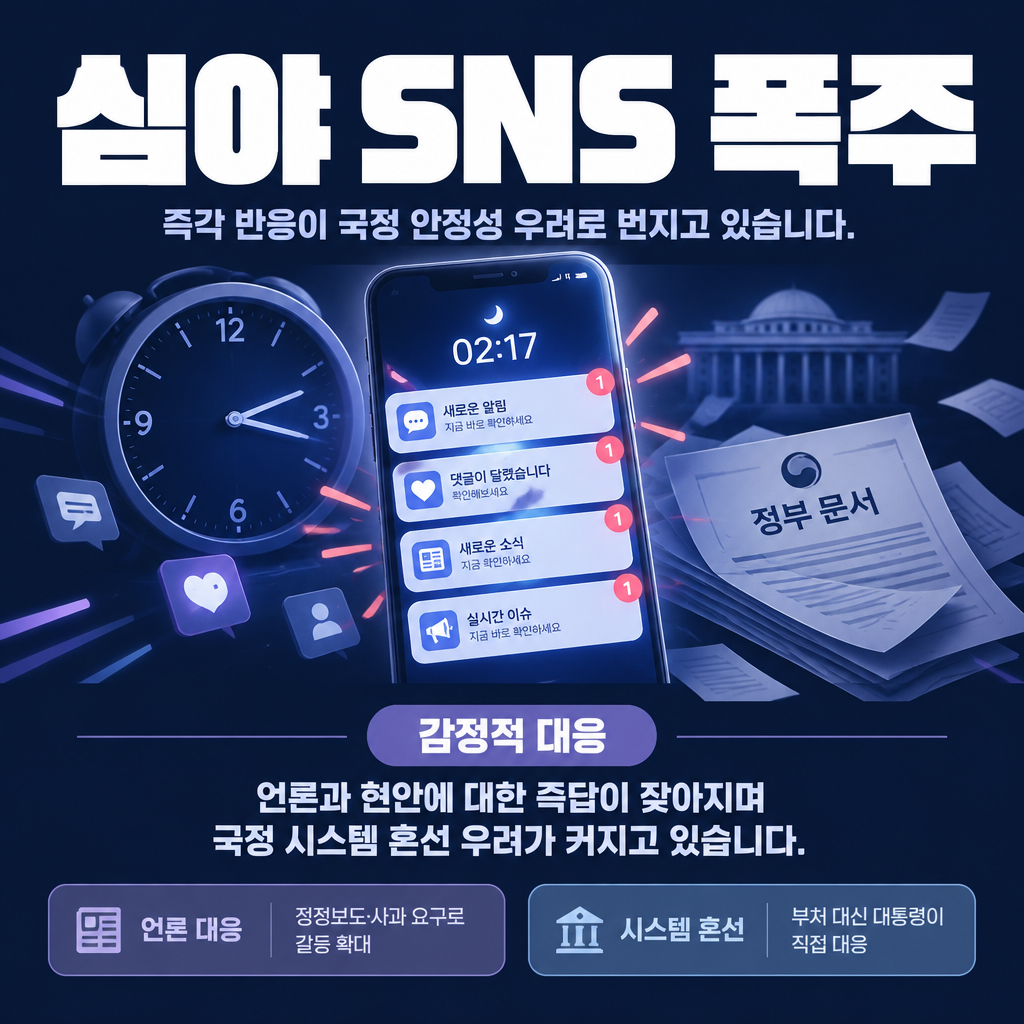 심야 SNS 폭주