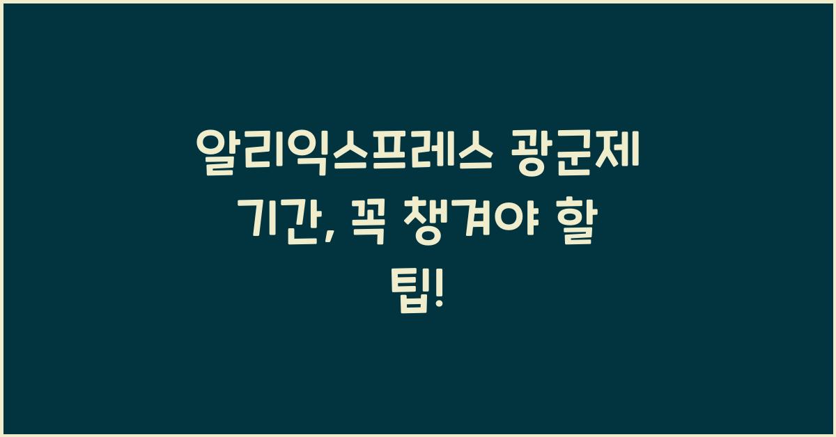 알리익스프레스 광군제 기간
