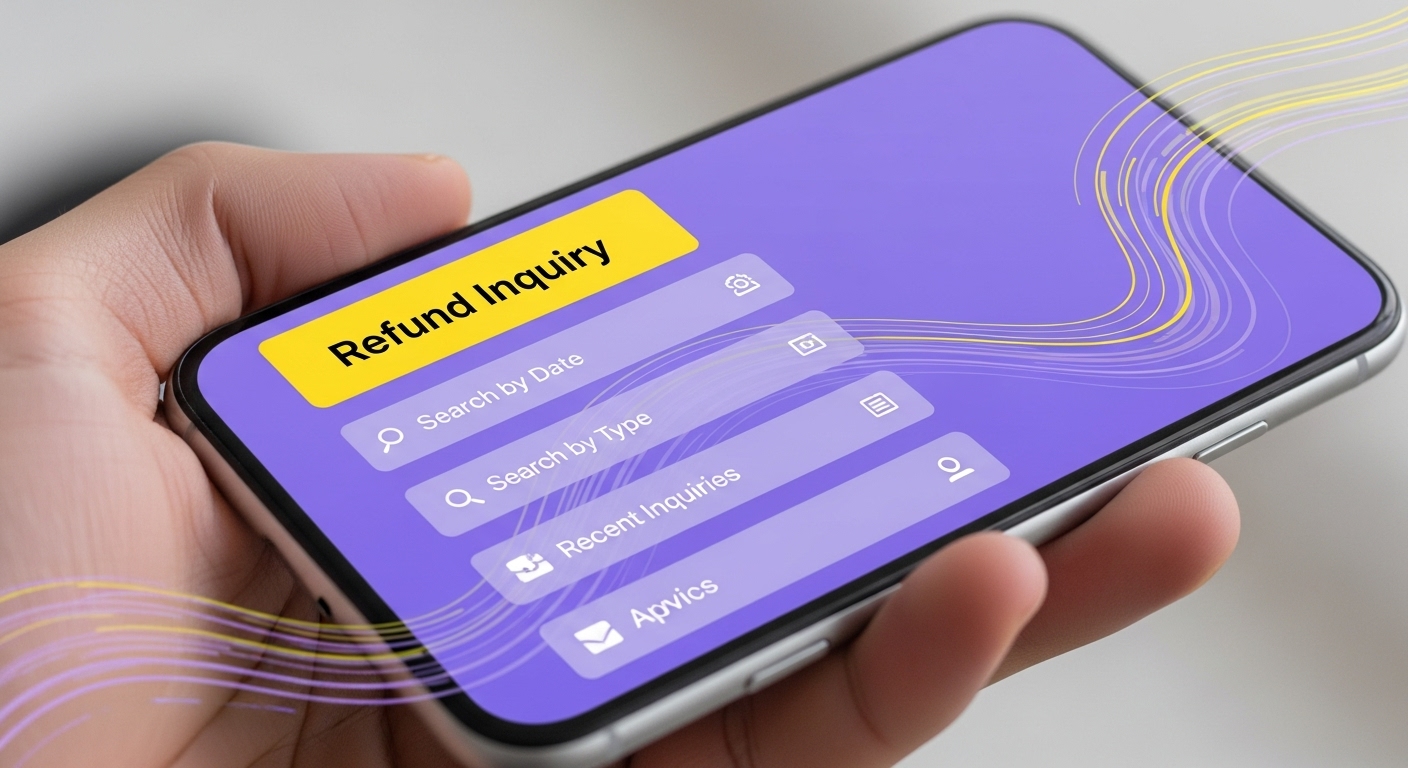 스마트폰 화면에 환급금 조회 서비스가 표시되어 빠르고 간편하게 환급금을 확인하는 모습.