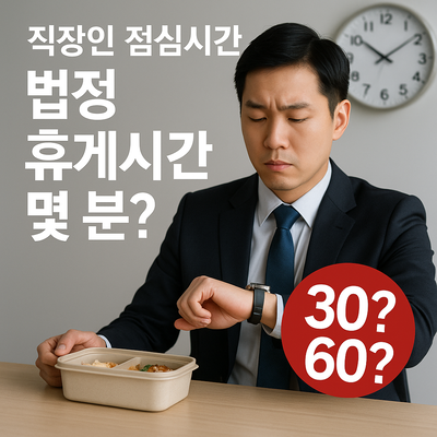 직장인 점심시간, 법적으로 보장된 휴게시간은 몇 분일까
