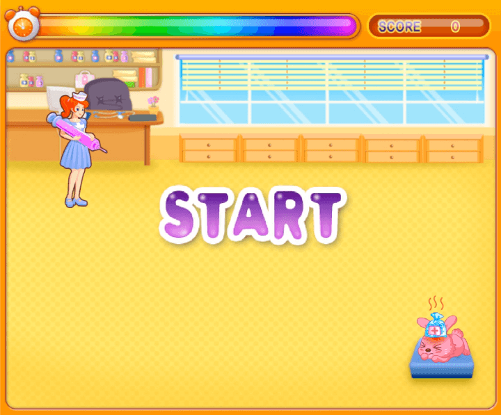 콜록콜록-독감-주의보-중급-쥬니어네이버-플래시게임-시작-화면