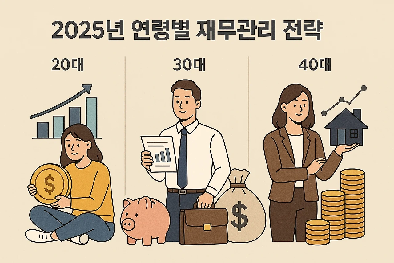 2025년 연령별 재무관리 전략 (20대, 30대, 40대) 이미지
