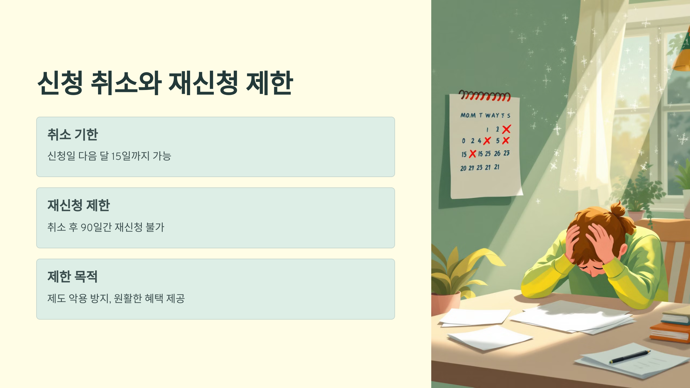 신청 취소와 재신청 제한