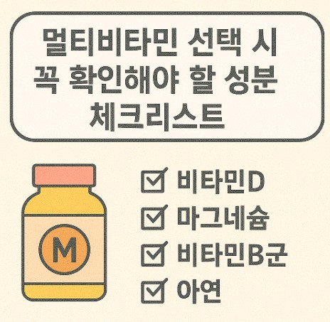 멀티비타민 선택 시 꼭 확인해야 할 성분 체크리스트 사진