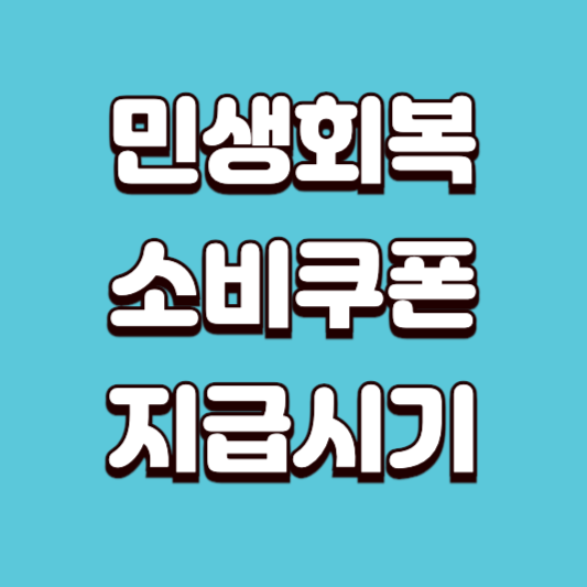 민생소비쿠폰 지급시기 대상자