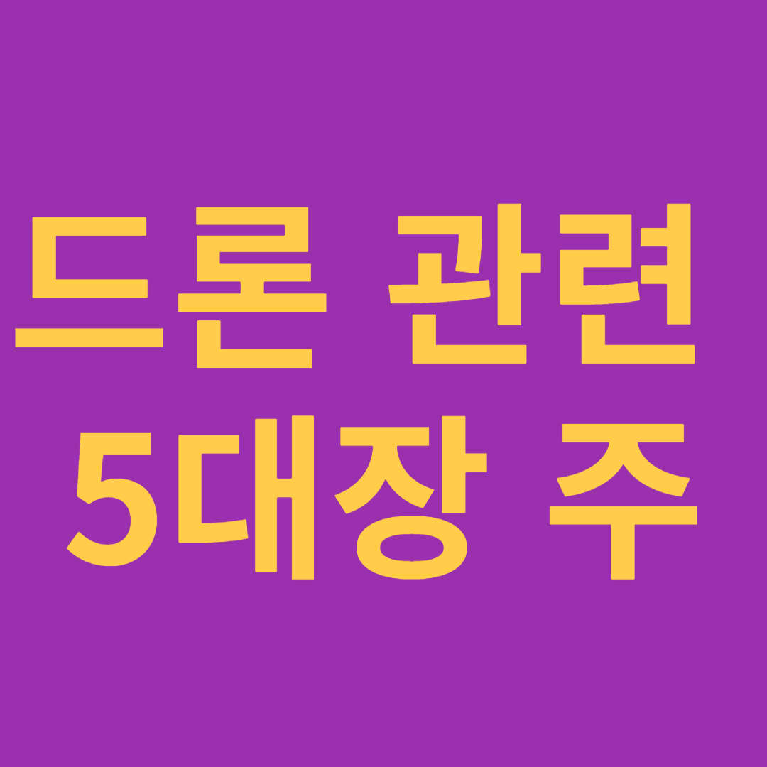 드론 관련 5대장 주