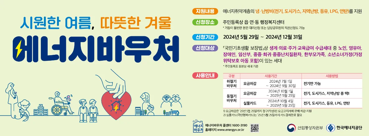 에너지바우처 신청장소 지원대상 신청기간
