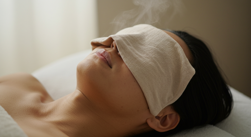 눈 주변 전체 마사지 (온찜질과 함께)