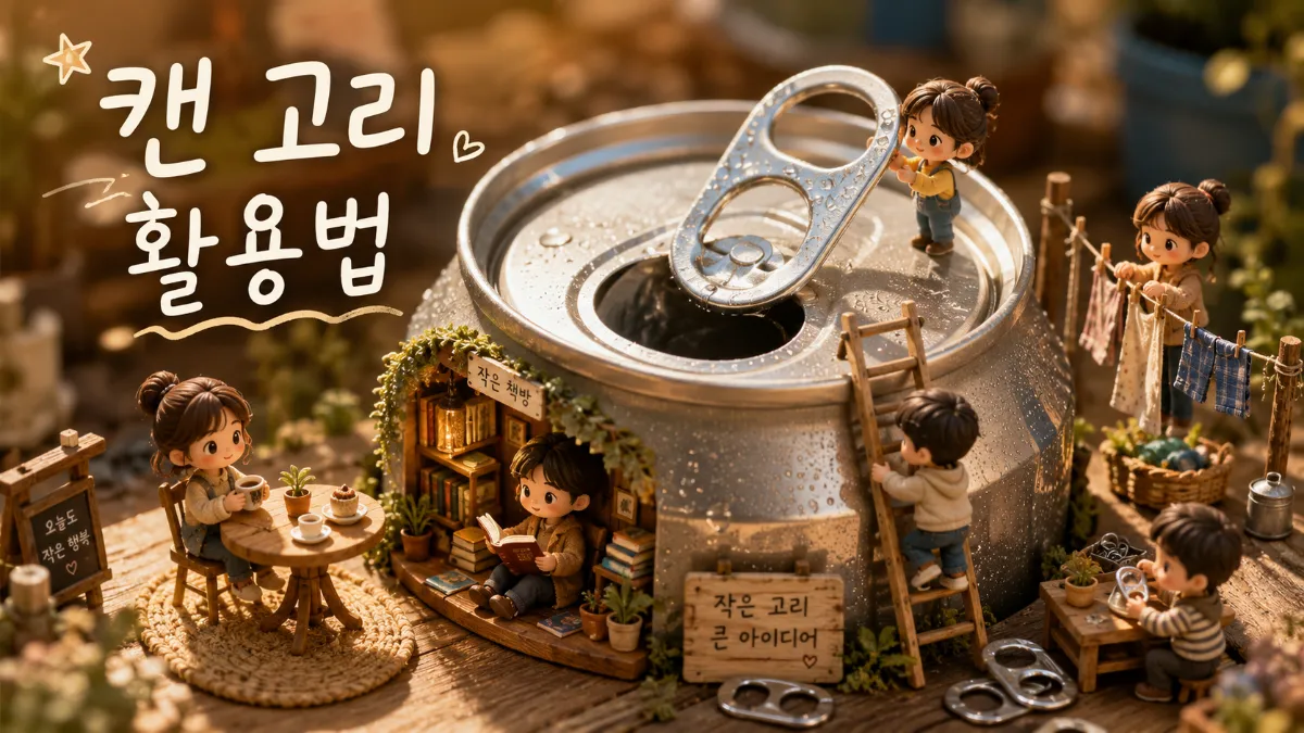 시원한 탄산음료 알루미늄 캔 고리를 여는 클로즈업 사진