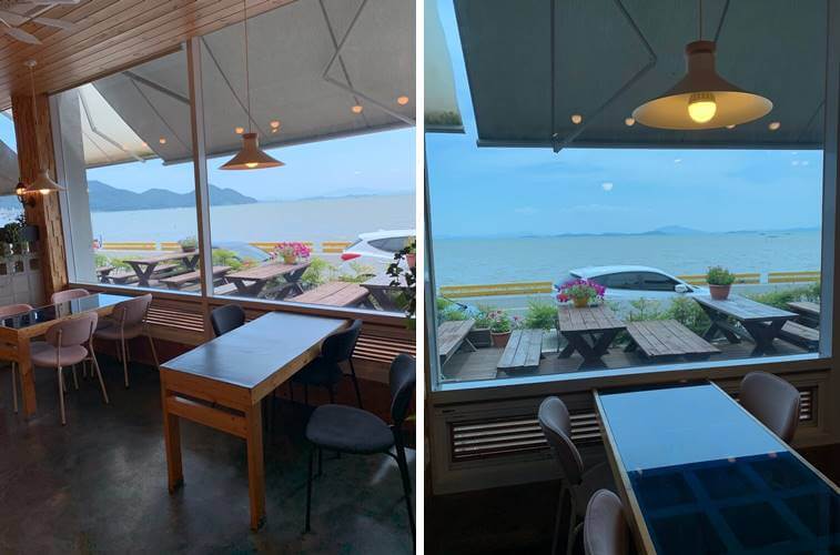 4, 8인 자리의 바다 뷰