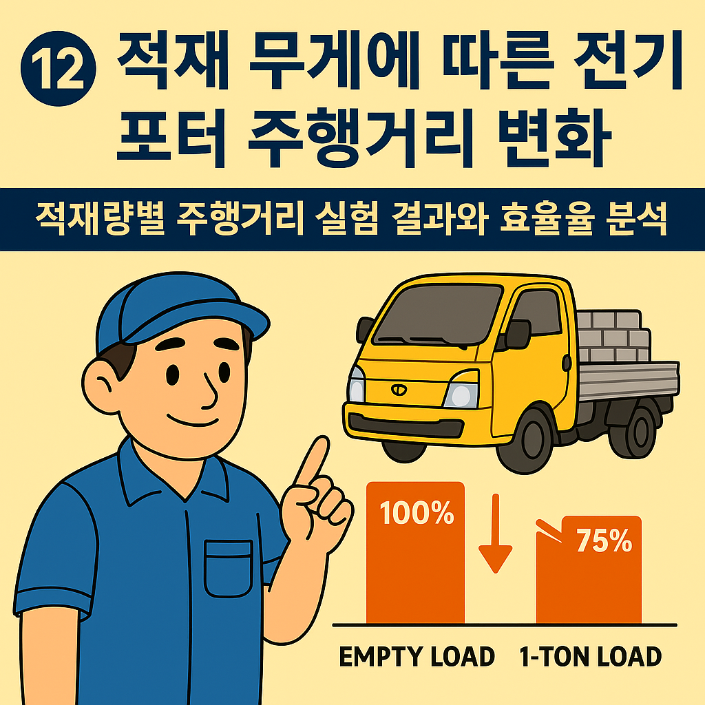 적재 무게가 전기 포터 주행거리에 미치는 영향