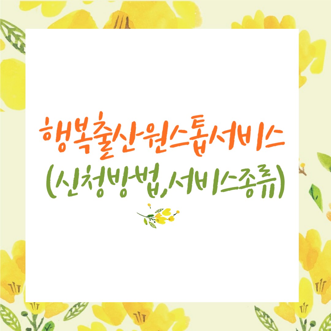 행복출산 원스톱 서비스 신청방법&#44; 신청자격&#44; 서비스 종류