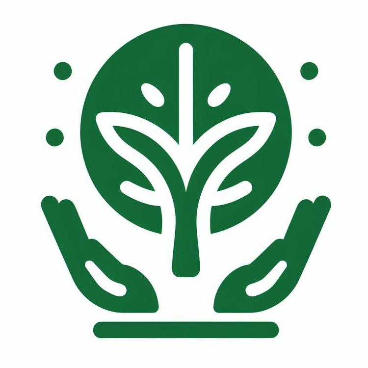 초록색 나무와 손