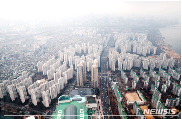 서울 송파구 잠실 아파트 단지 일대