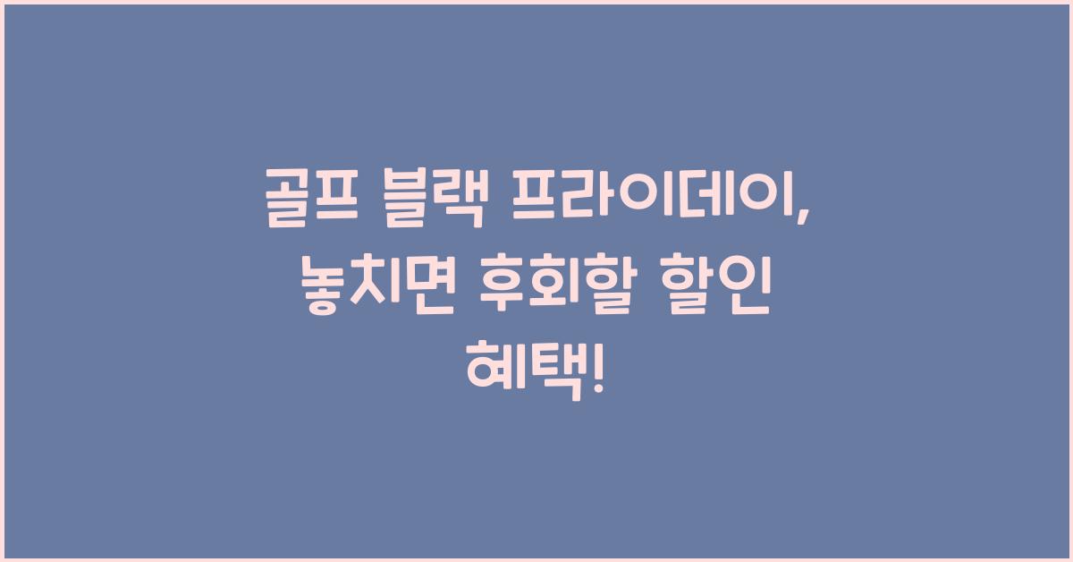 골프 블랙 프라이데이