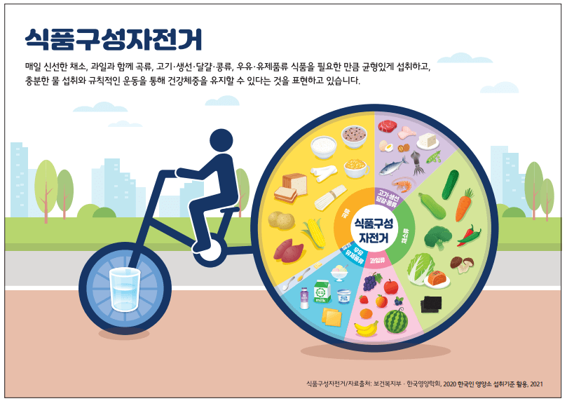 균형 식단 구성: 식품구성자전거