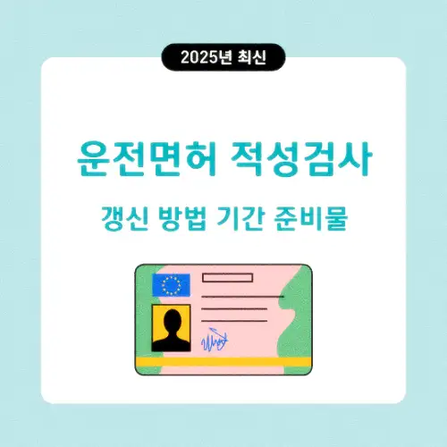 운전면허 적성검사 갱신 방법 기간 준비물