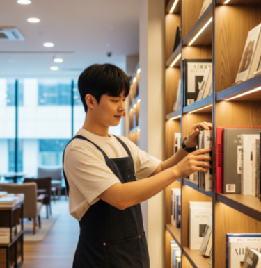 아르바이트하는 대학생 이미지