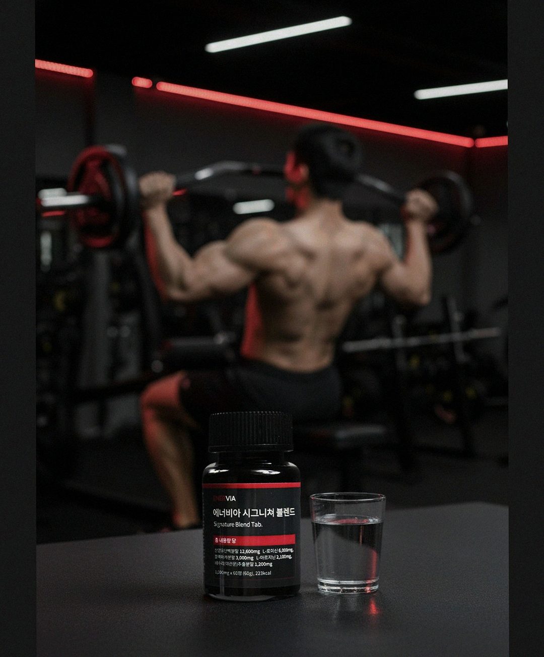 Korean Asian man comparing supplements at desk autumn season