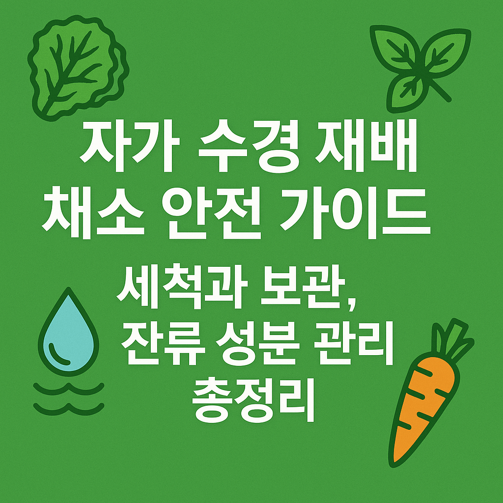자가 수경 재배 채소 안전 가이드 : 세척과 보관, 잔류 성분 관리 총정리