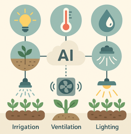 작물 환경 자동 동기화를 표현한 인포그래픽