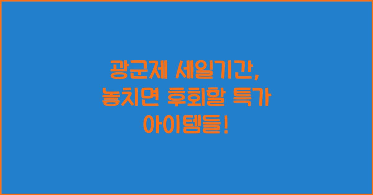 광군제 세일기간