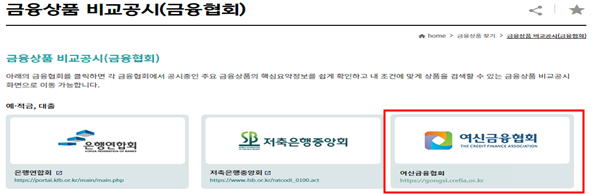 금융상품 금리 비교 공시