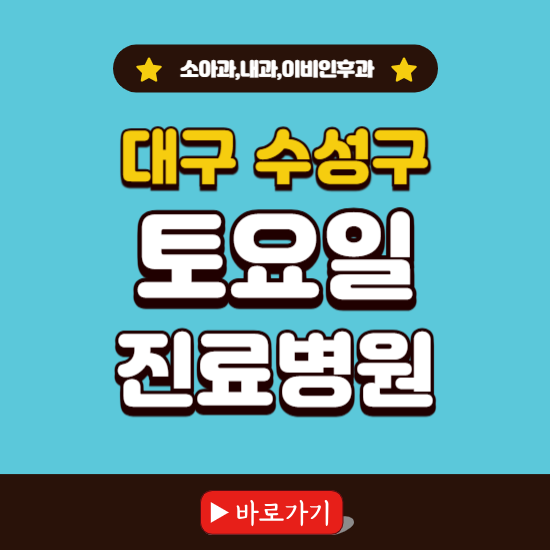 대구 수성구 토요일 진료 병원 찾기 ❘ 주말 문여는 소아과, 내과, 이비인후과 리스트