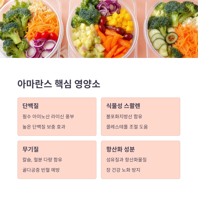 아마란스의 주요 효능과 영양소 요약