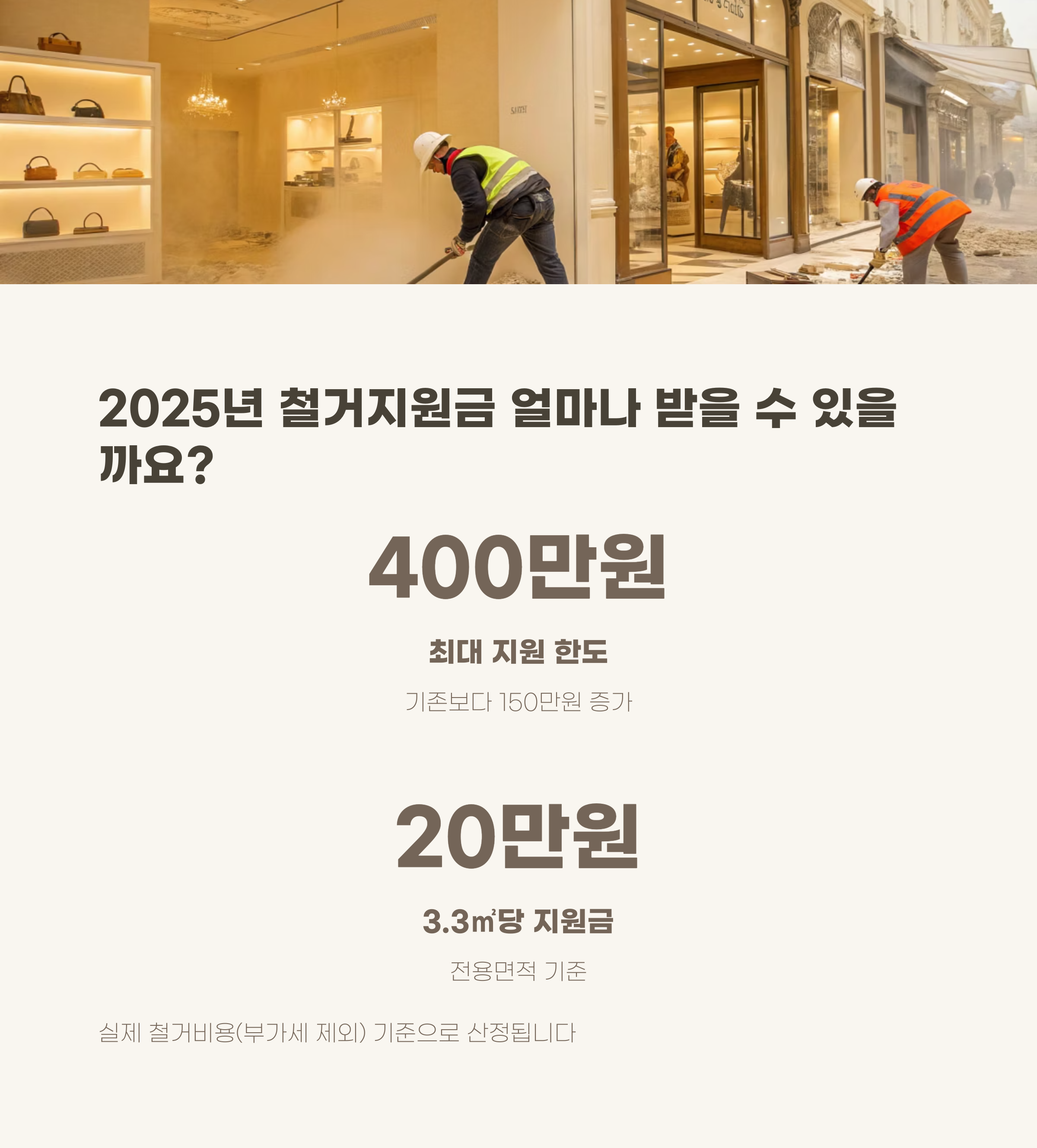 소상공인 철거지원금 지원 금액