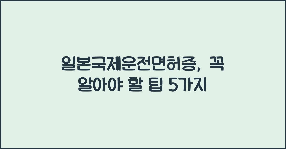 일본국제운전면허증